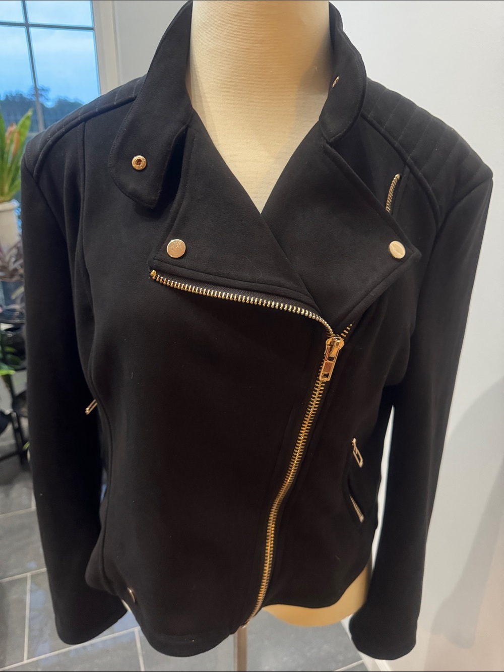Black Asymmetrical Zip Women's Jacket - Picture 7 of 8